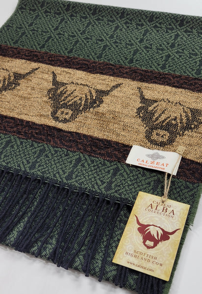 Celtic Alba Highland Cow Scarf