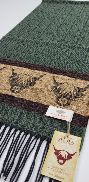 Celtic Alba Highland Cow Scarf