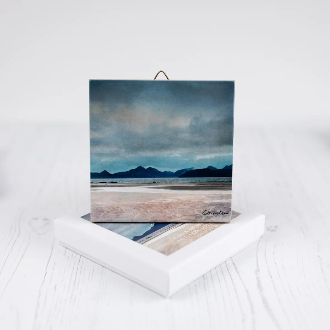 Ceramic Tile 'A walk on the beack' Skye from Applecross