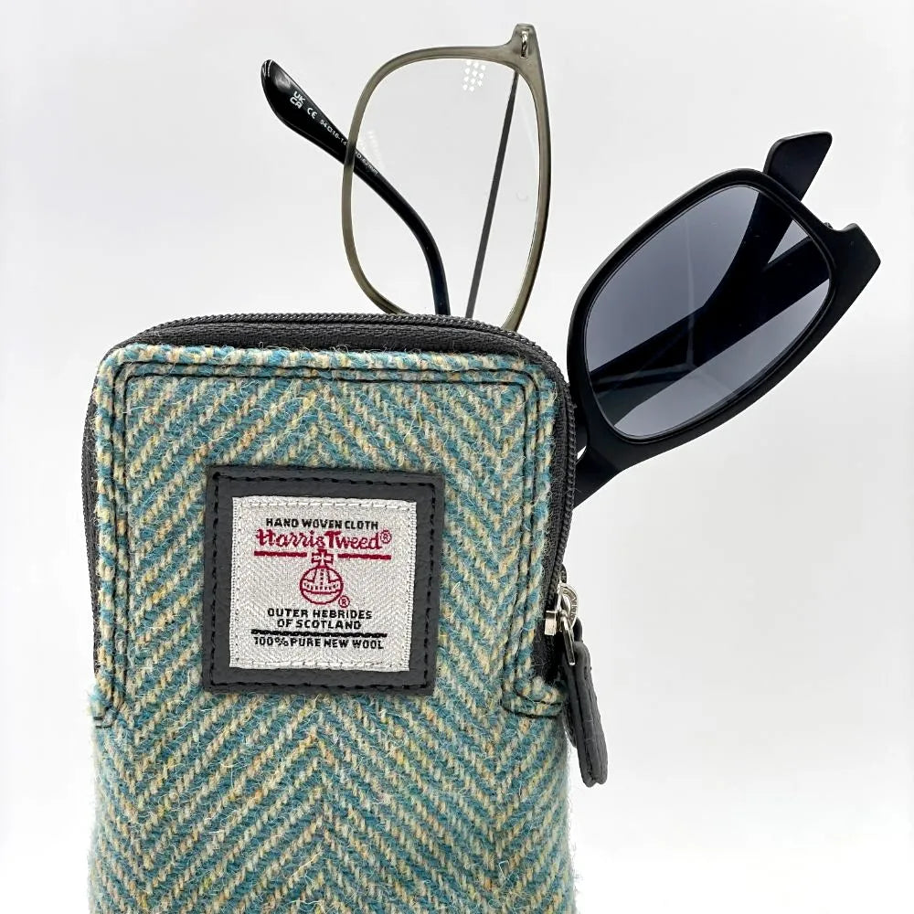 Double Glasses Sleeve in Harris Tweed