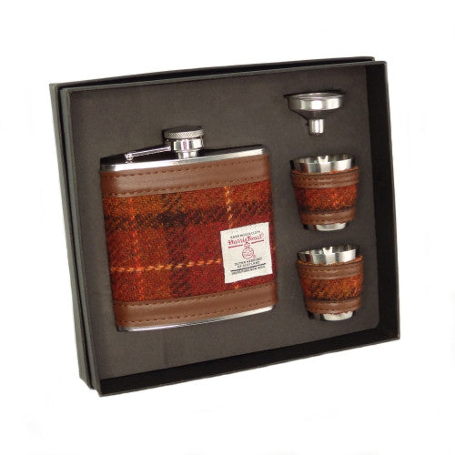 Harris Tweed Hip Flask Gift Set