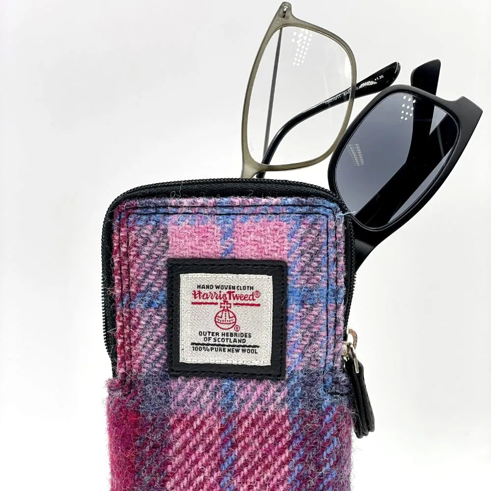 Double Glasses Sleeve in Harris Tweed