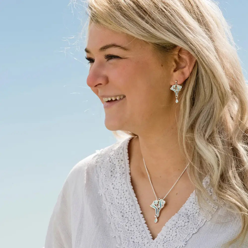 Arctic Stream Drop Earrings - Scottish Jewelry