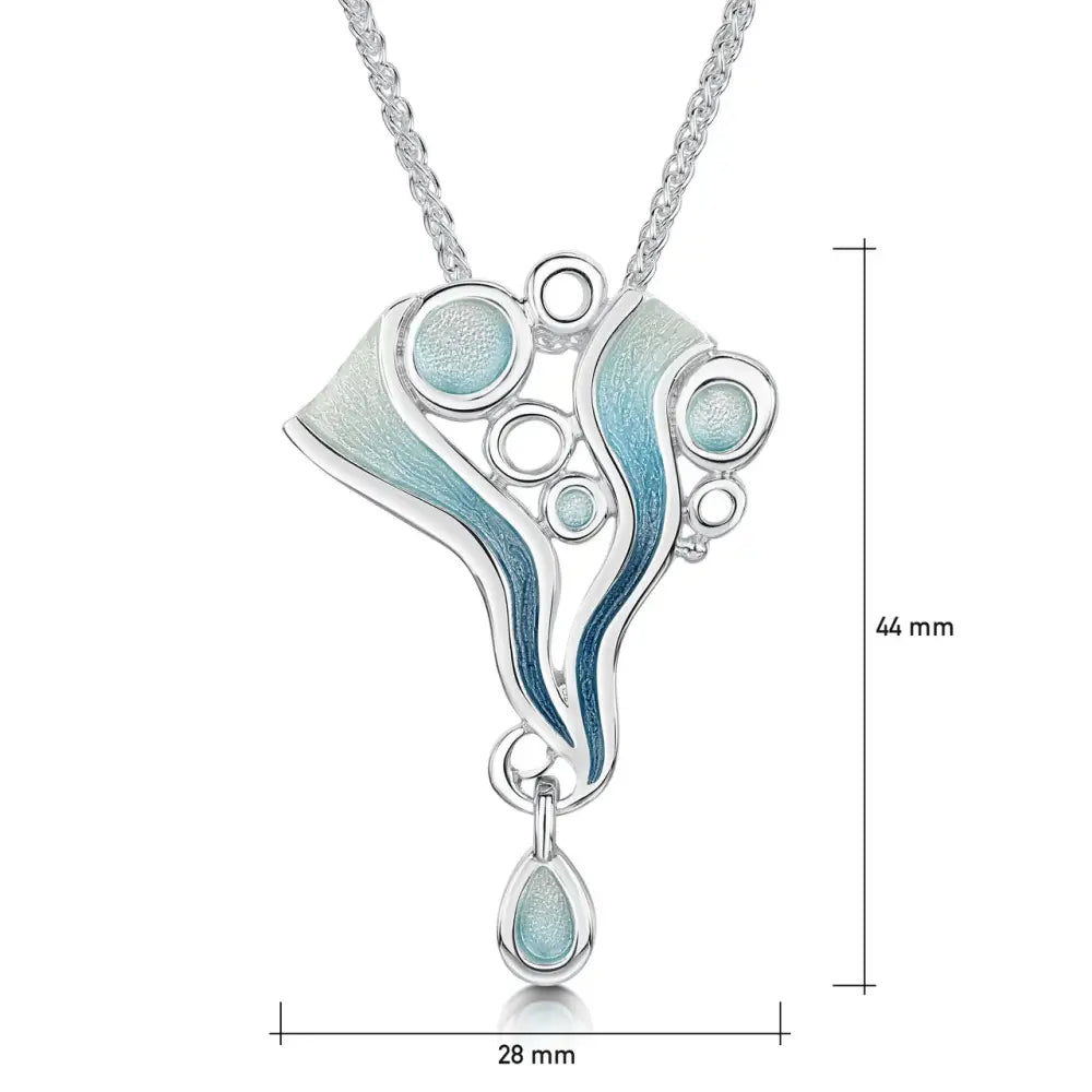 Arctic Stream Droplet Pendant - 16’’ - 18’’ - Scottish Jewelry