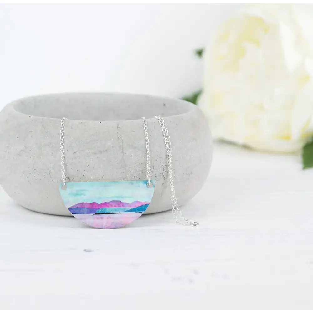 Arran from the Sound of Bute Silver Necklace - Scottish Jewelry