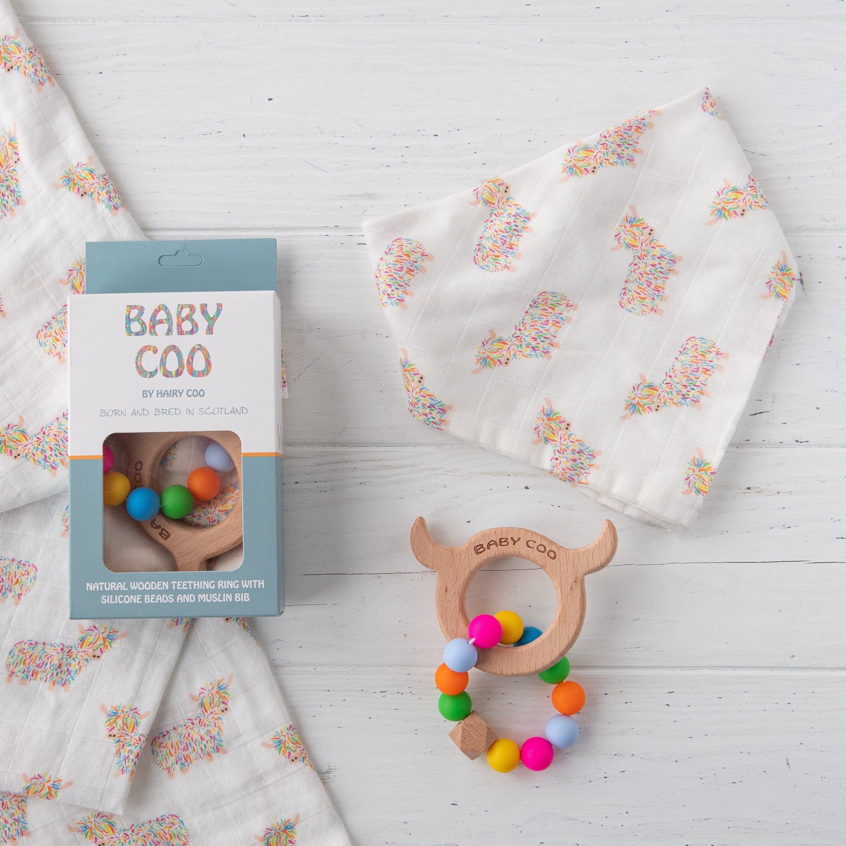Baby Coo Teething Set | Hairy Coo | Scottish Creations