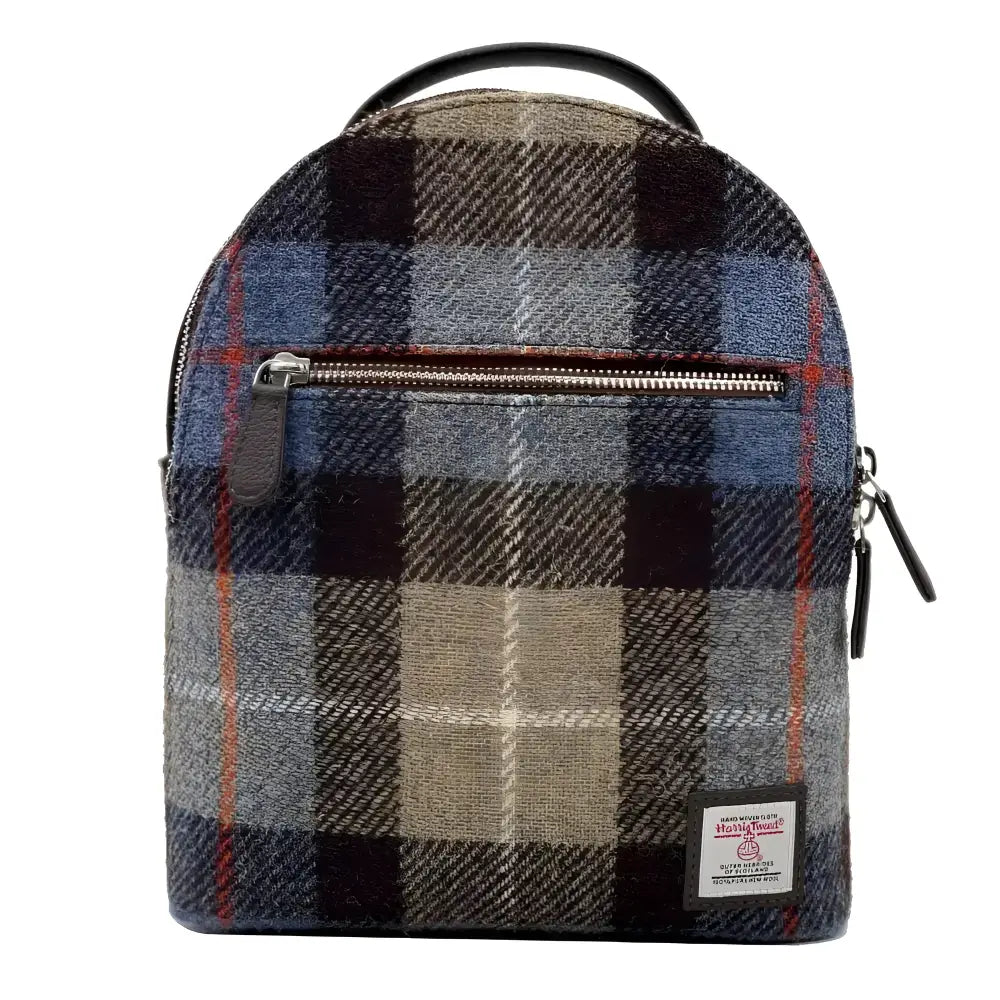 Backpack in Harris Tweed - Blue/Brown