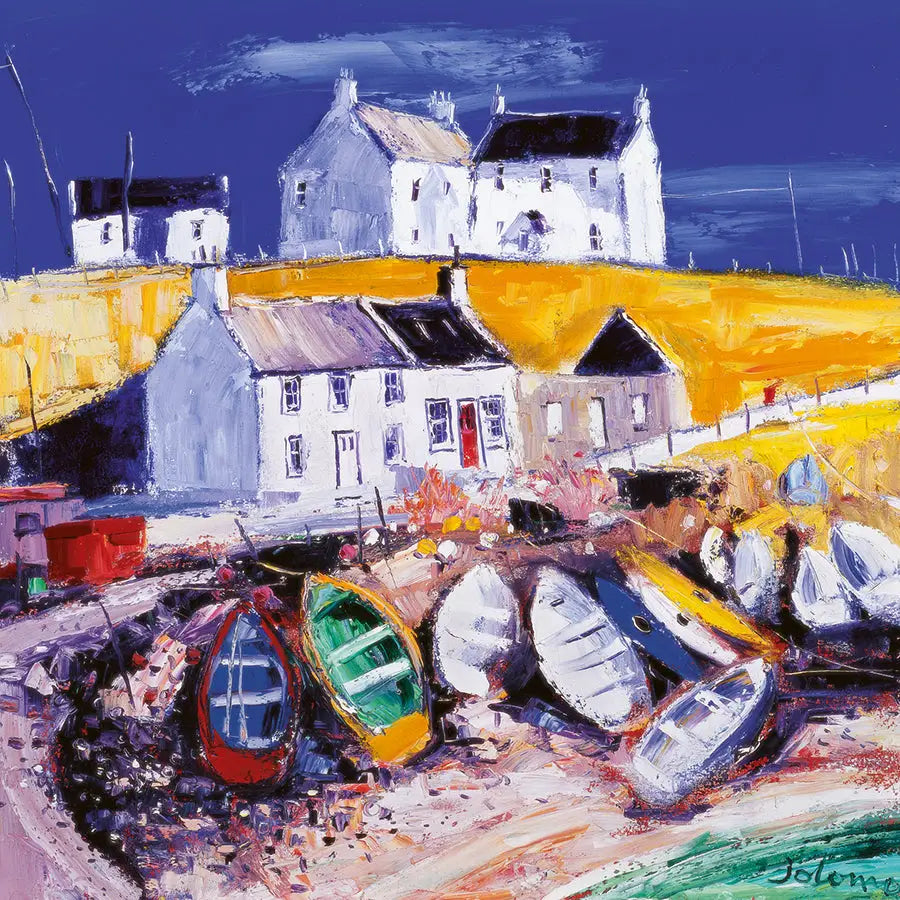Beached Boats at Portnahaven Islay Card - Greetings