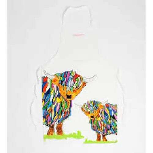 Bright Highland Cow Apron - Scottish Home