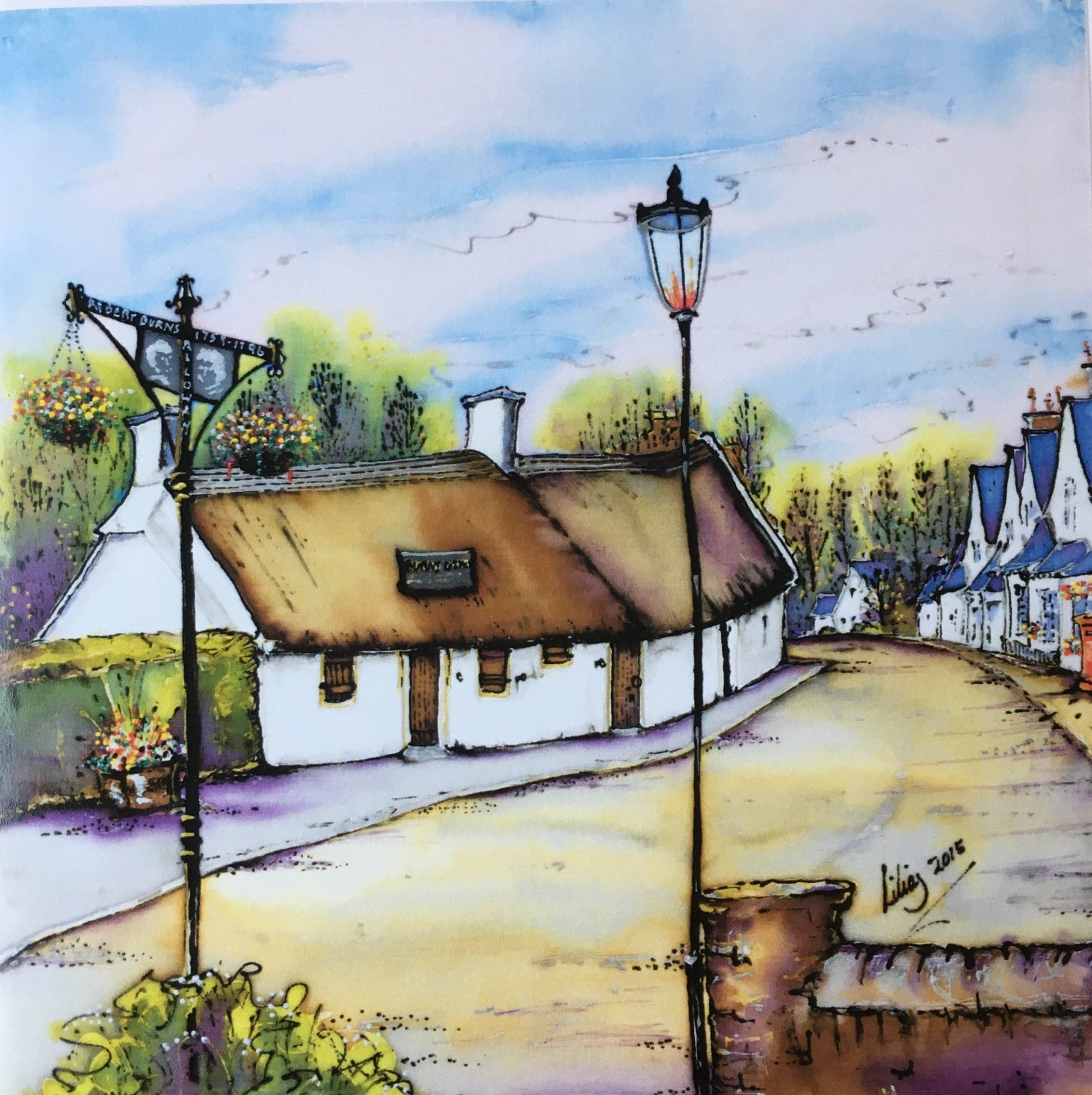 Burns Cottage, Alloway Card | Silk by Lilias | Scottish Creations