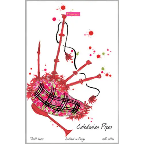 Caledonian Pipes Tea Towel - Scottish Home
