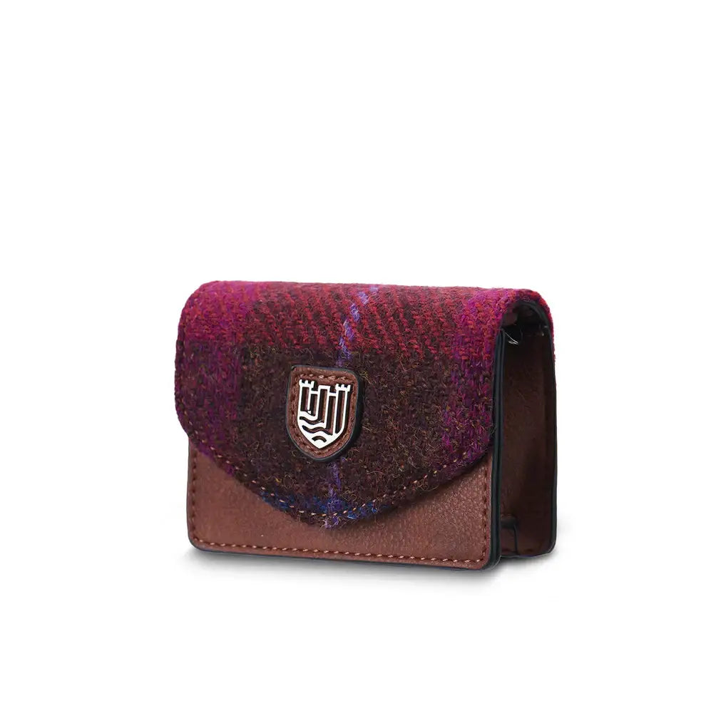 Card Case in Harris Tweed - Fuchsia