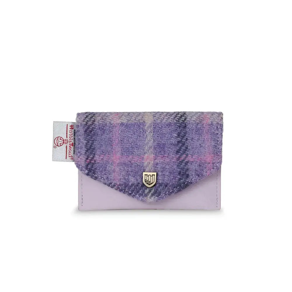 Card Wallet in Harris Tweed - Purple