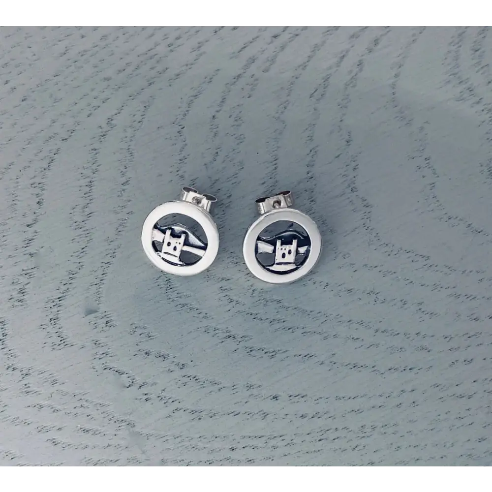 Castle View Silver Stud Earrings - Scottish Jewelry