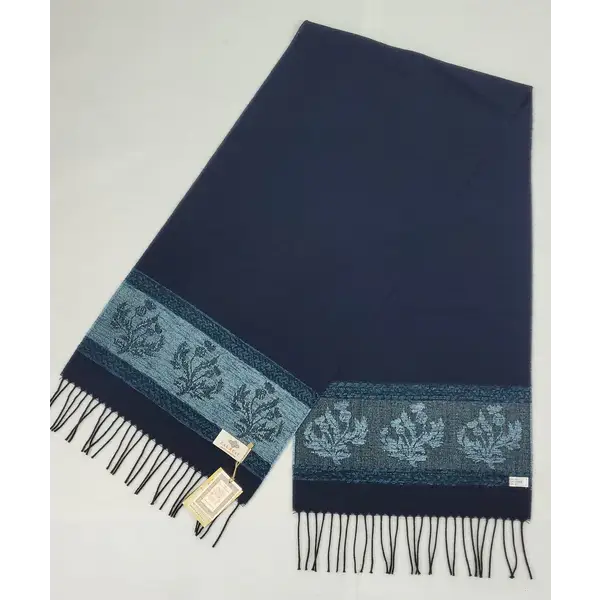 Celtic Alba Thistle Navy Scarf - Cosy Essentials