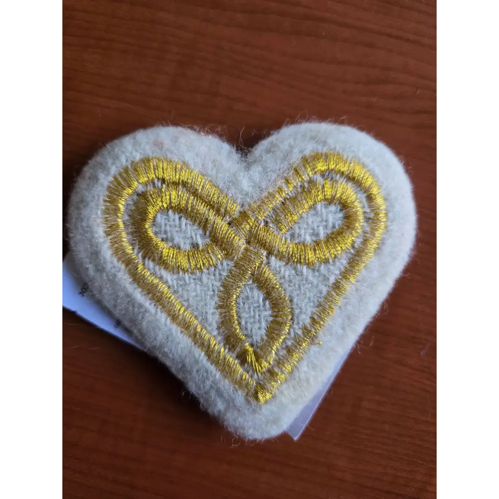 Celtic Heart Decorations - Cream - ornaments