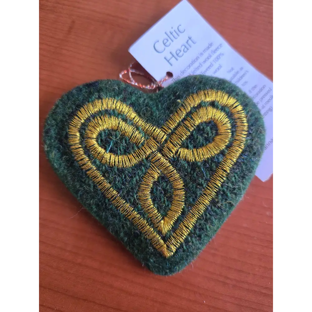 Celtic Heart Decorations - Green - ornaments