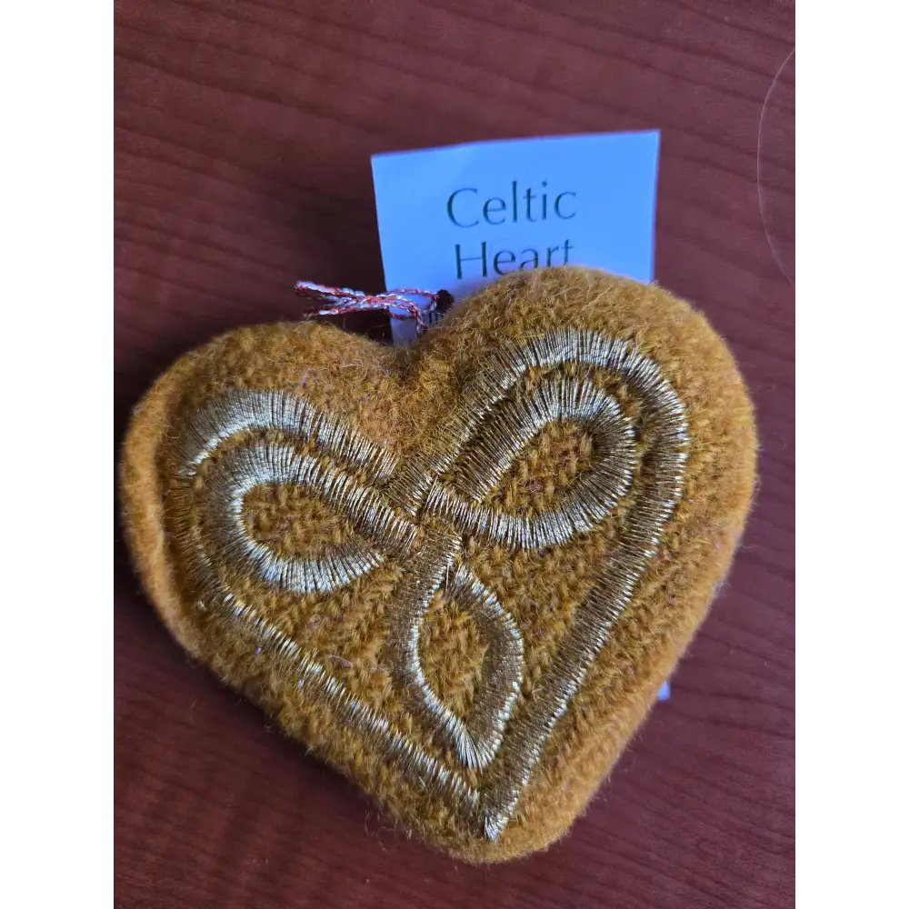 Celtic Heart Decorations - Mustard - ornaments