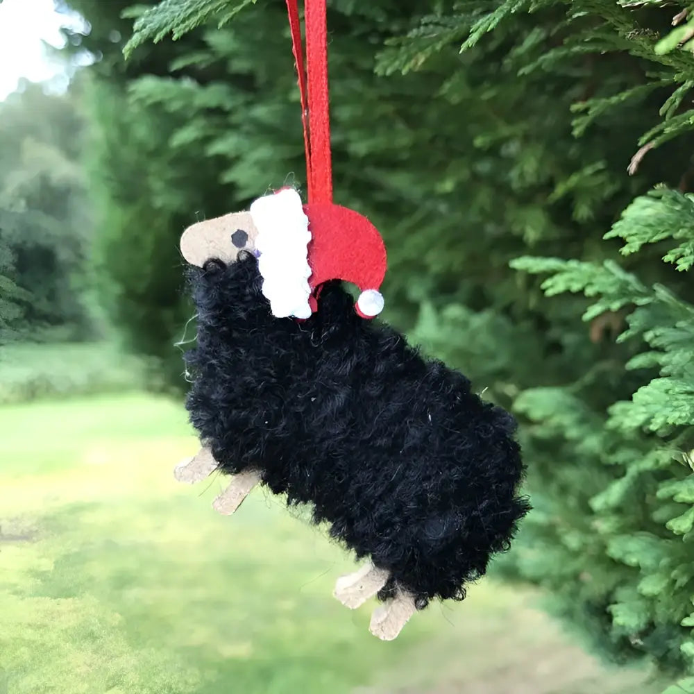 Christmas Hairy Coo Hanging Ornaments - Black Sheep - Scottish Home