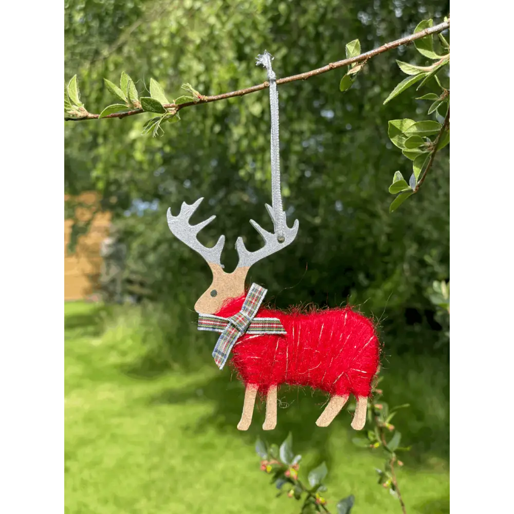 Christmas Hairy Coo Hanging Ornaments - Red Scottish Stag - Home