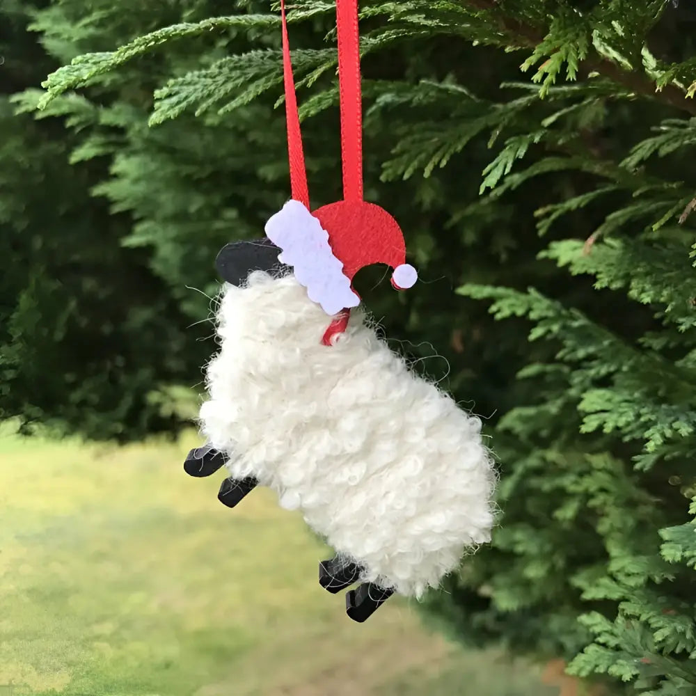 Christmas Hairy Coo Hanging Ornaments - White Sheep - Scottish Home