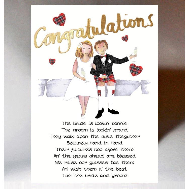 Congratulations Wedding Card | Wee Wishes | Scottish Creations