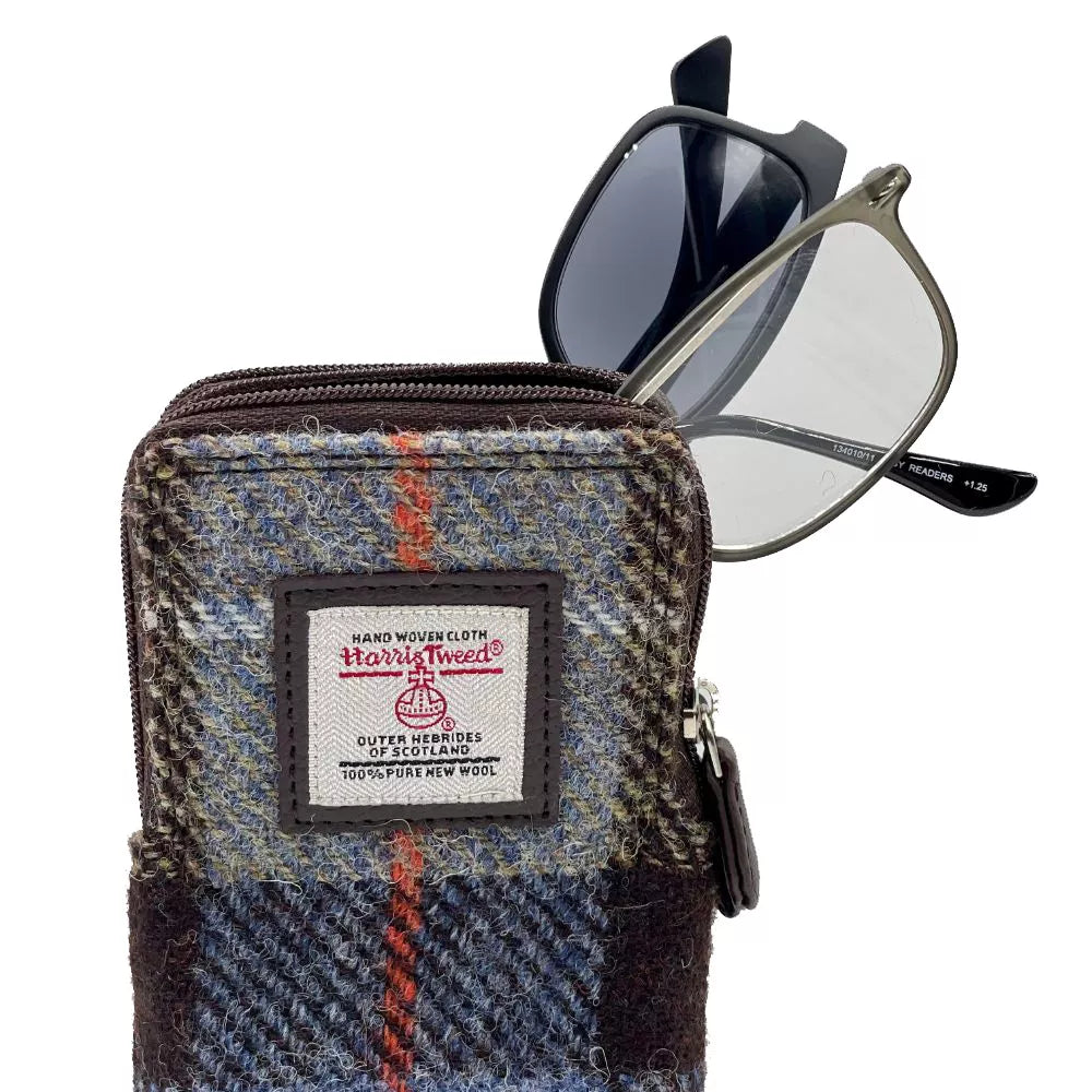 Double Glasses Sleeve in Harris Tweed