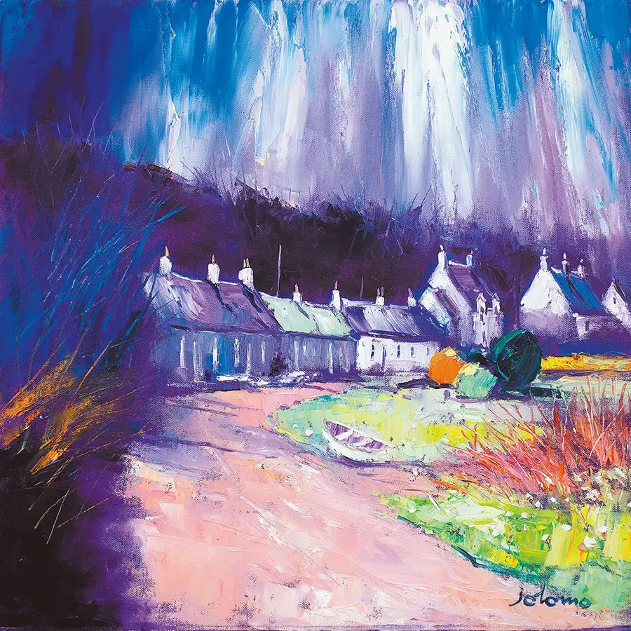 Early Morning Rain Craighouse Isle of Jura Card - Scottish Art