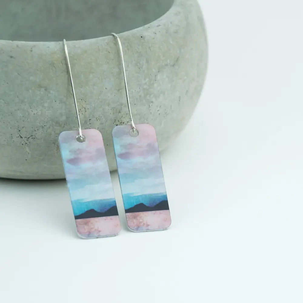 Earrings in Silver and Aluminum - Jura - Scottish Jewelry