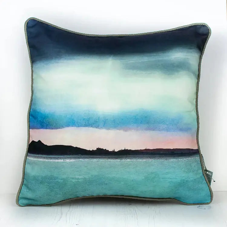 Edinburgh Skyline Pillow - One side - cotton backed - Pillows