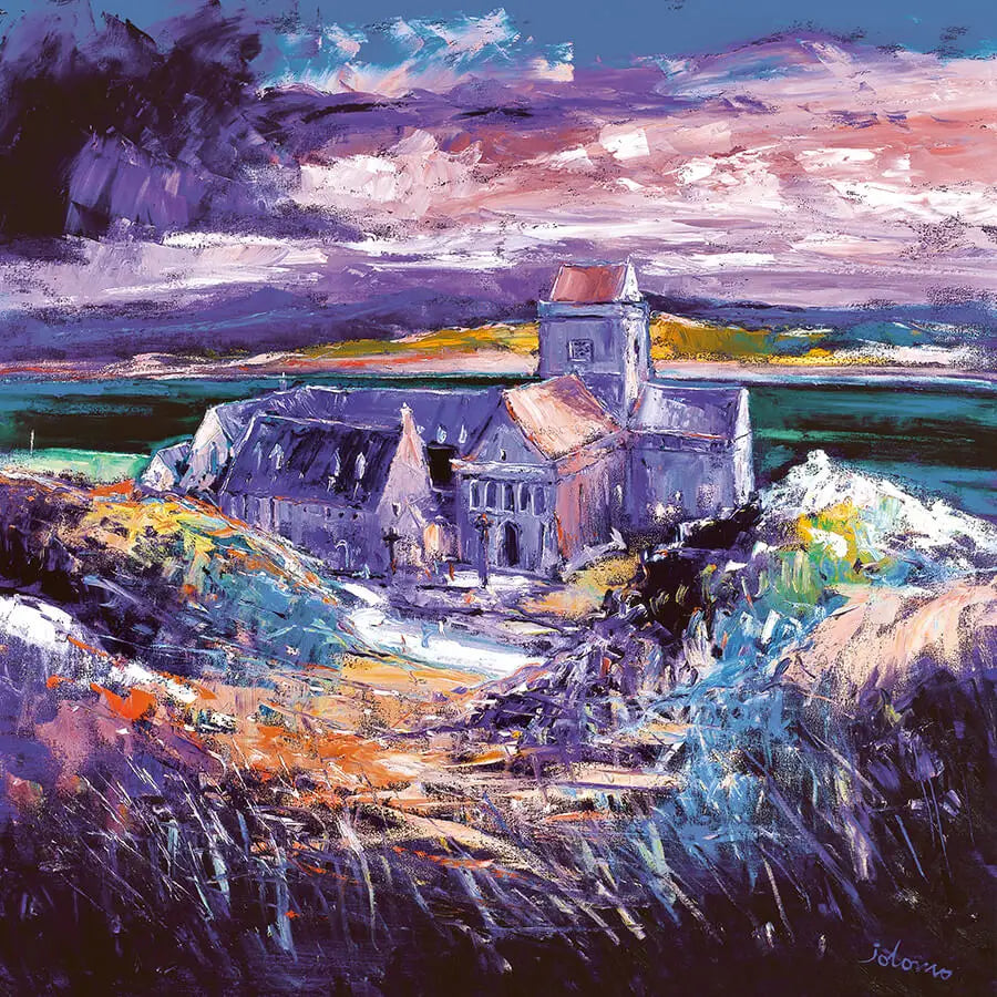 Evening Gloaming The Abbey Iona Card - Scottish Art