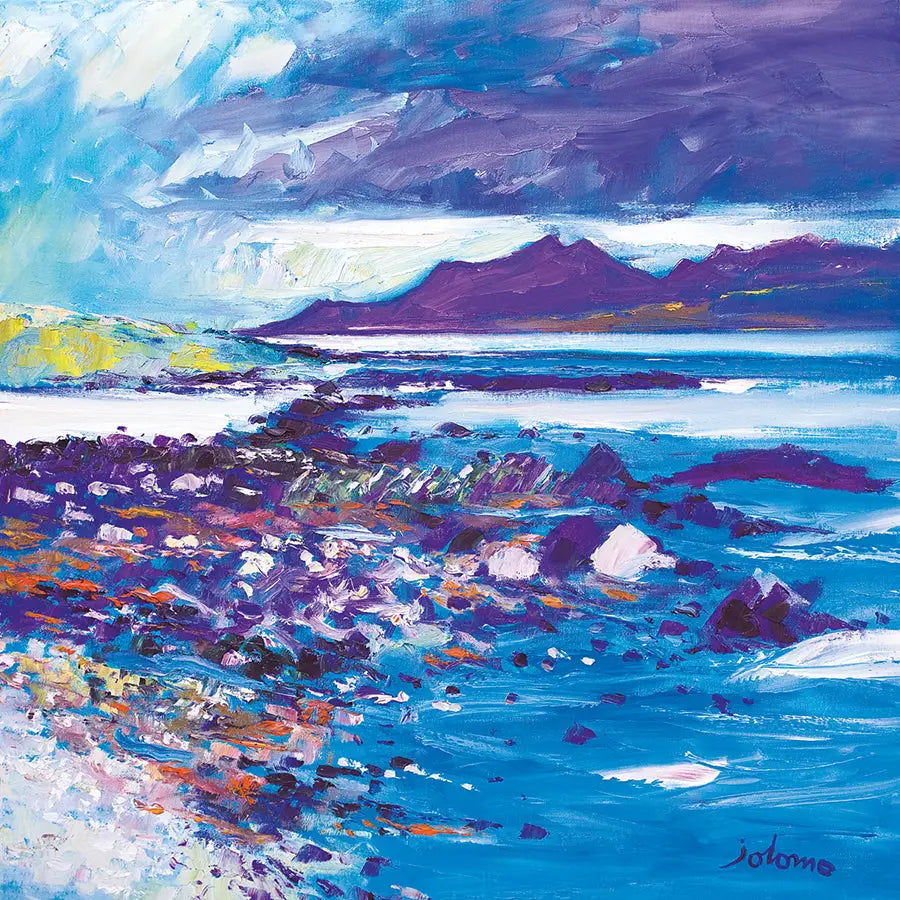 Evening Light on Arran from Inchmarnock Card - Scottish Art