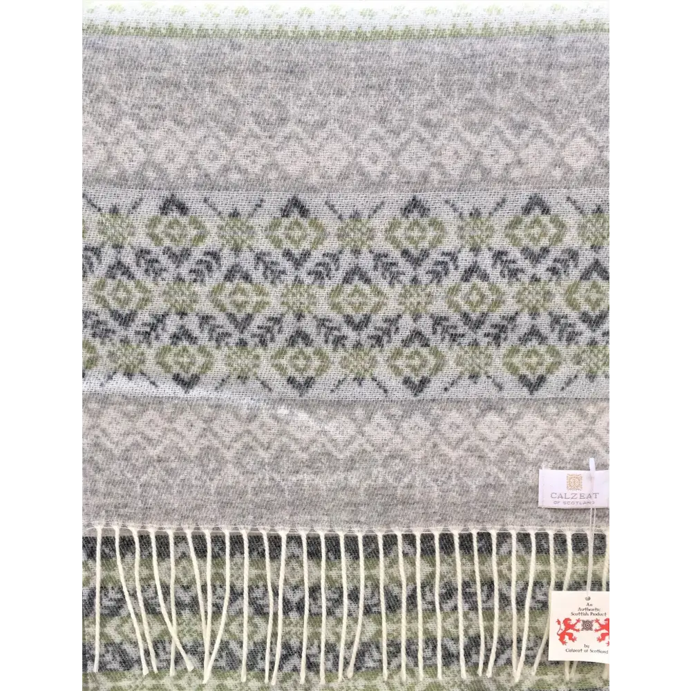 Fairisle Lambswool Scarf - Clover - Cosy Essentials
