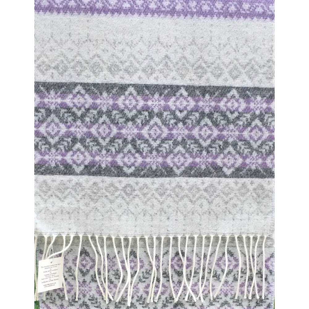 Fairisle Lambswool Scarf - Scottish Orchid - Cosy Essentials
