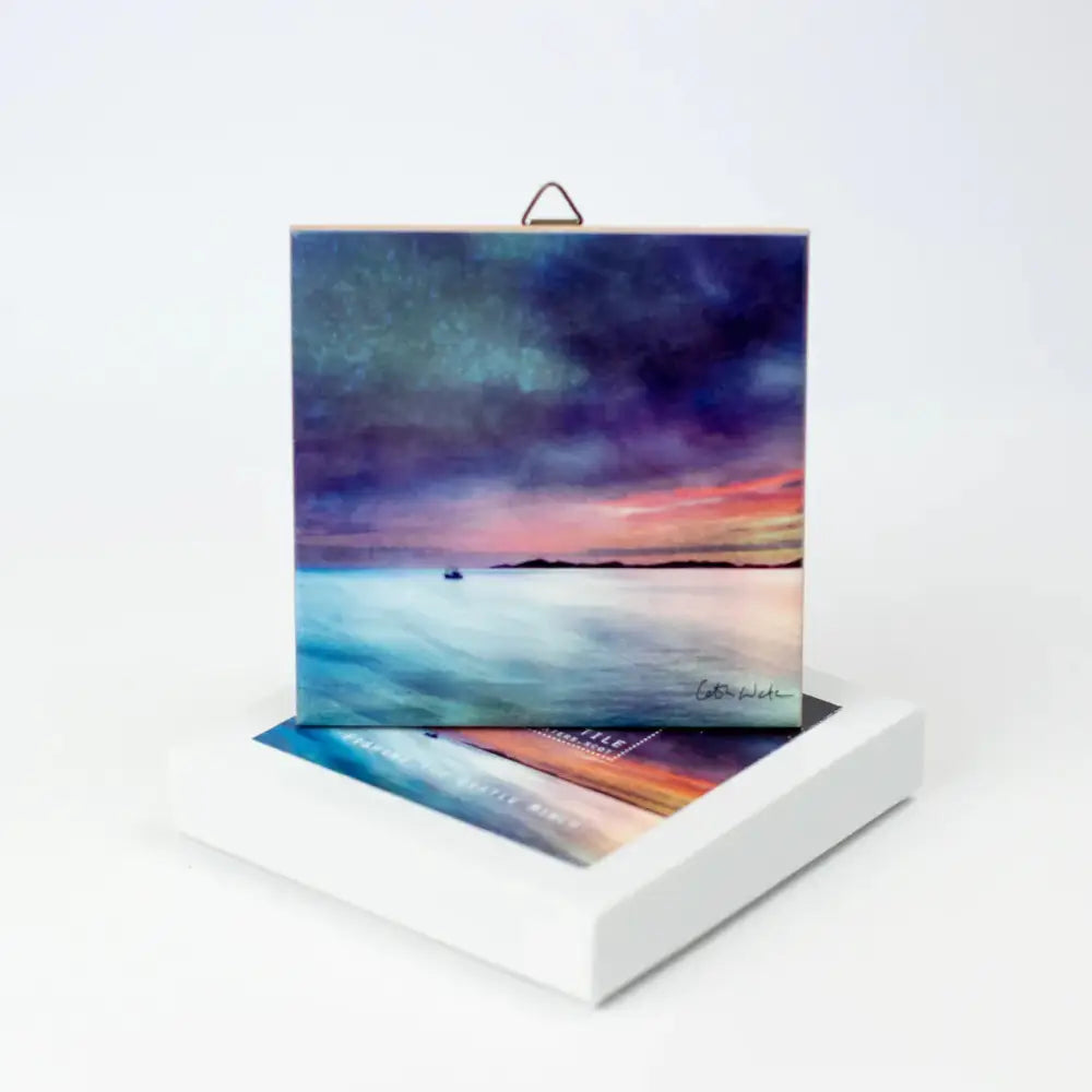 Fishing The Little Minch Ceramic Tile - Scottish Home