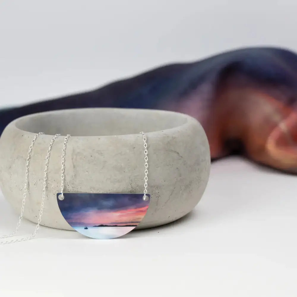 Fishing The Little Minch Silver & Aluminum Necklace - Scottish Jewelry