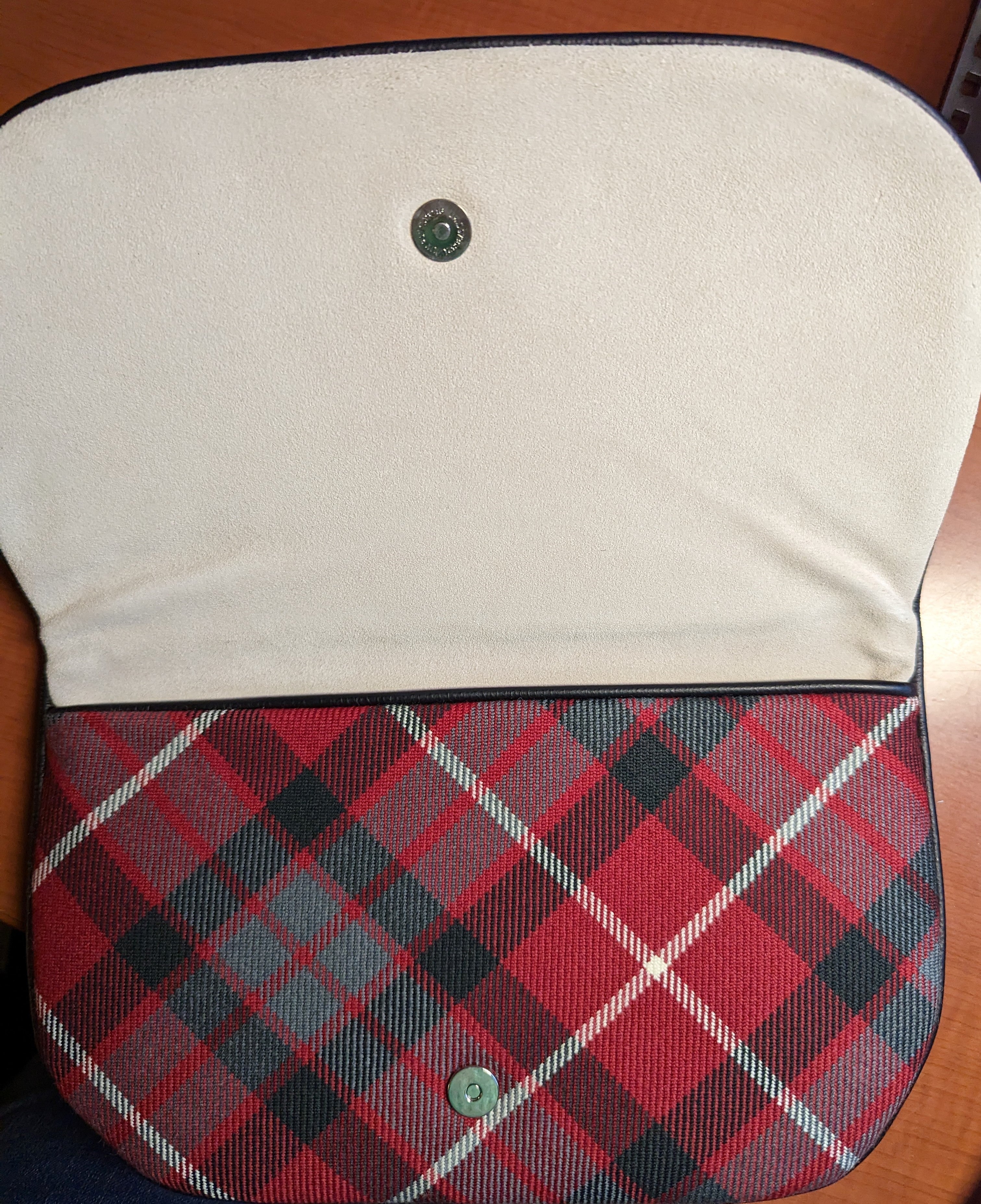 Fraser Red Tartan Fine Leather Clutch Bag | ScottishCreations | Scottish Creations