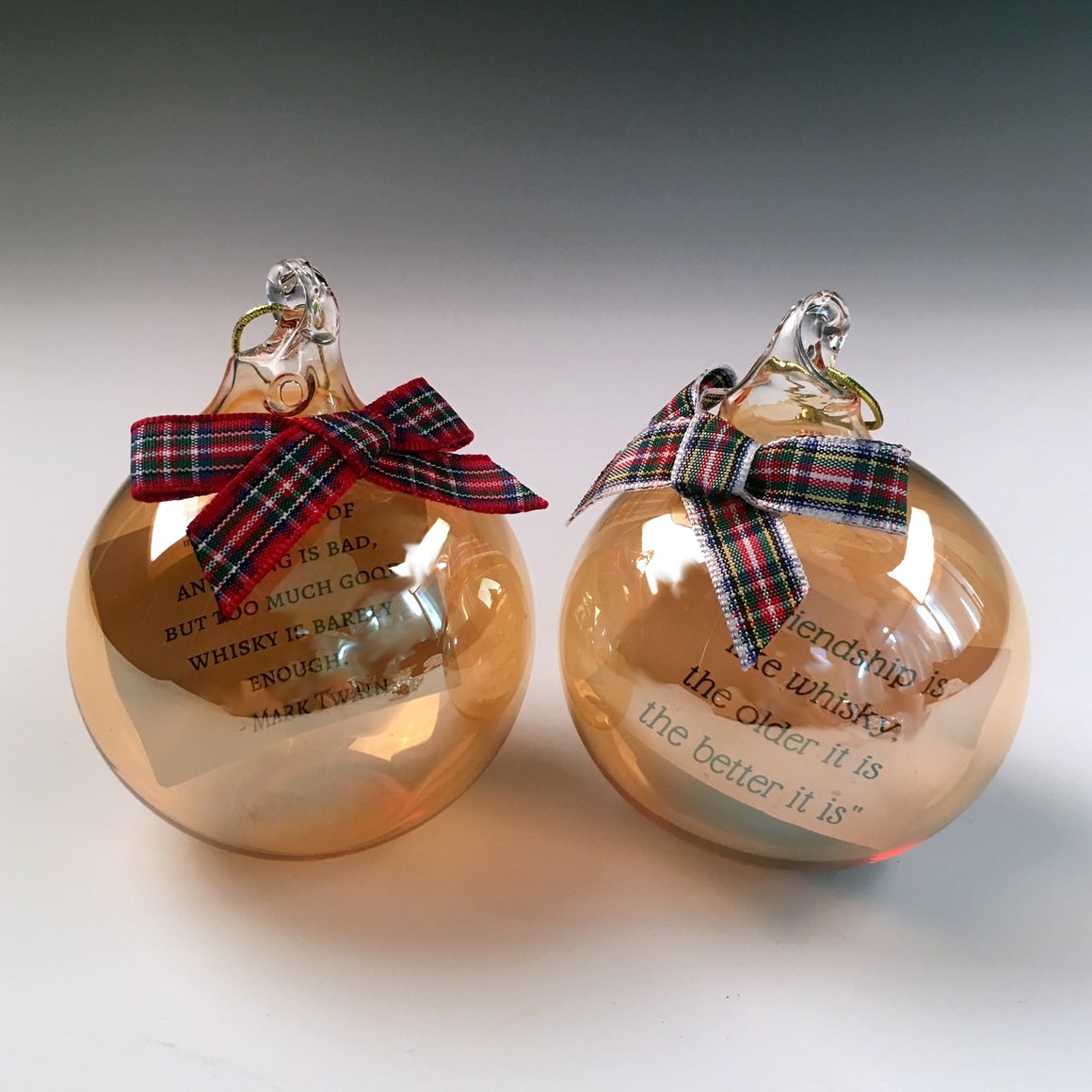 Glass Bauble with Whisky Quote | Angels Share Glass | Scottish Creations