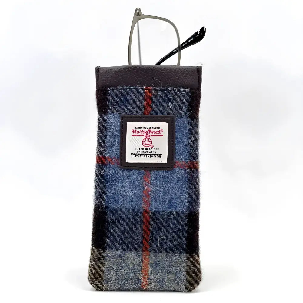 Glasses Sleeve in Harris Tweed - Blue/Brown