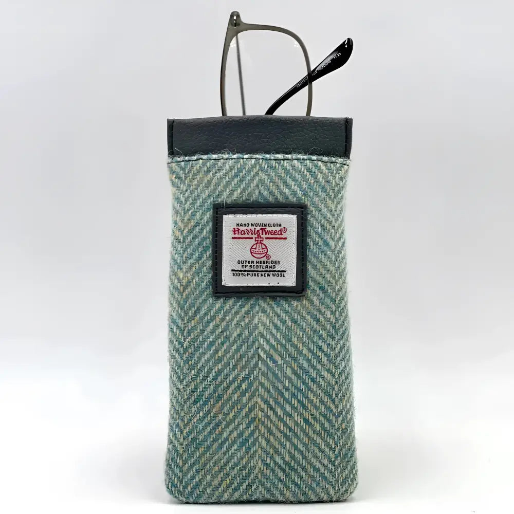 Glasses Sleeve in Harris Tweed - Turquoise