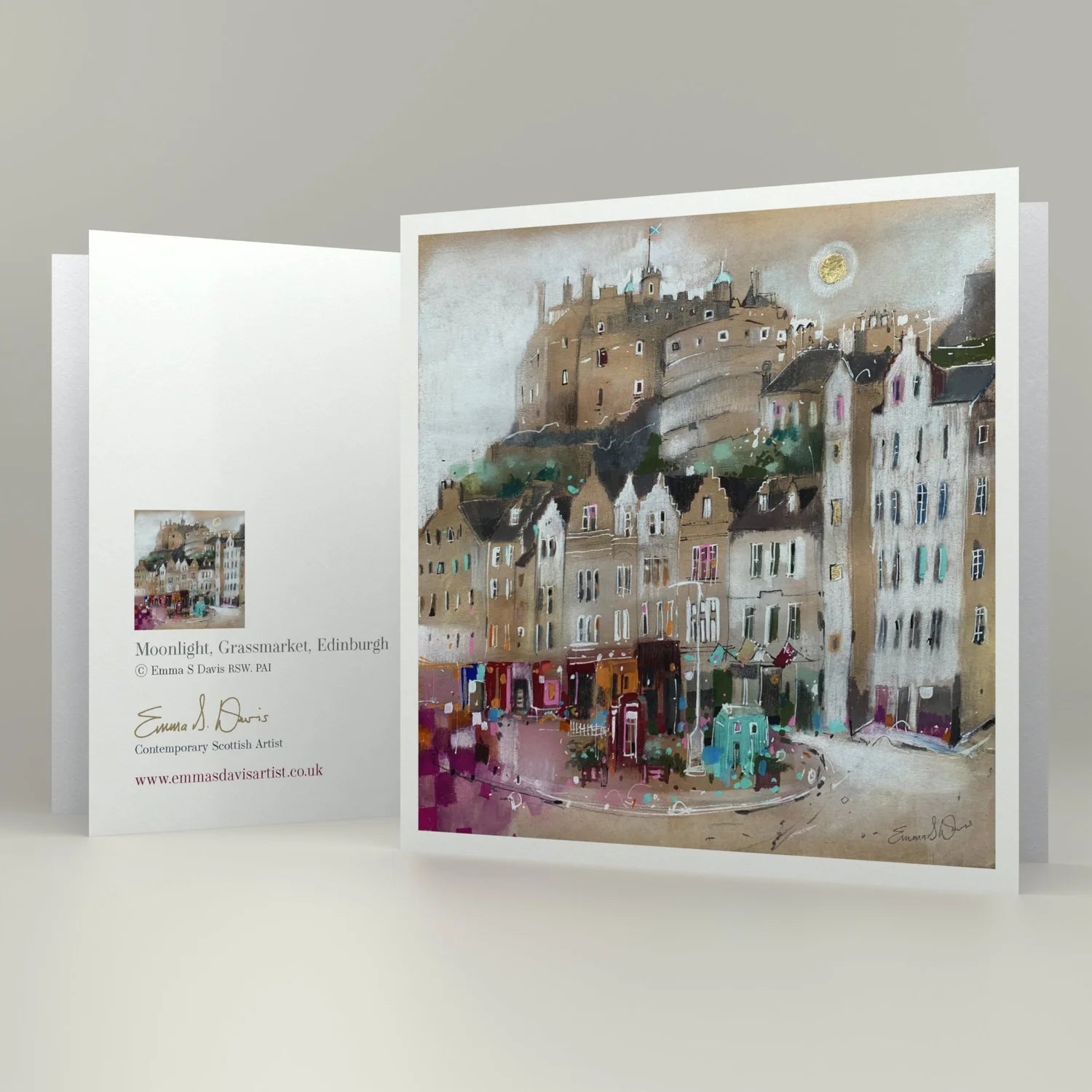 Greeting Card 'Moonlight, Grassmarket, Edinburgh