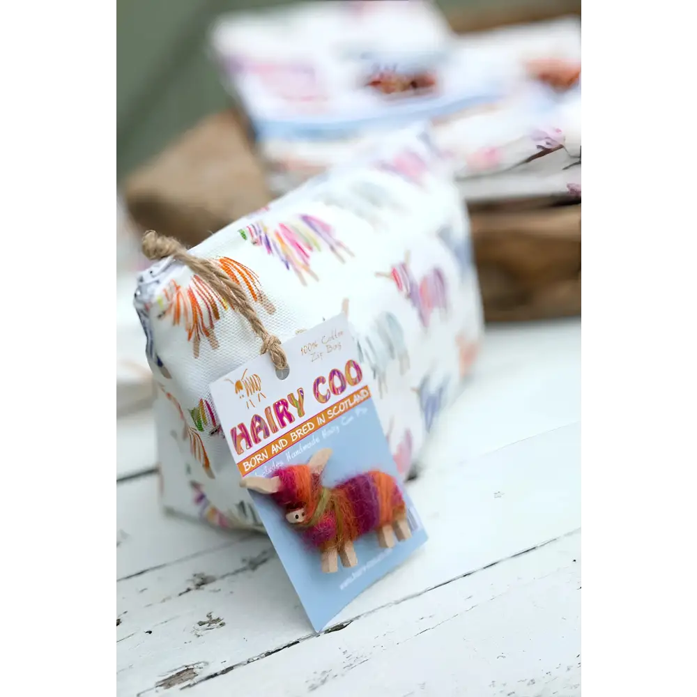 Hairy Coo Make-up Bag - Scottish Home