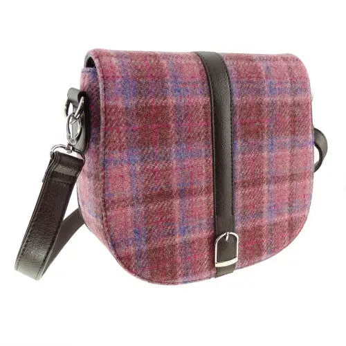 Harris Tweed Beauly Shoulder Bag - Deep Pink Check - 99