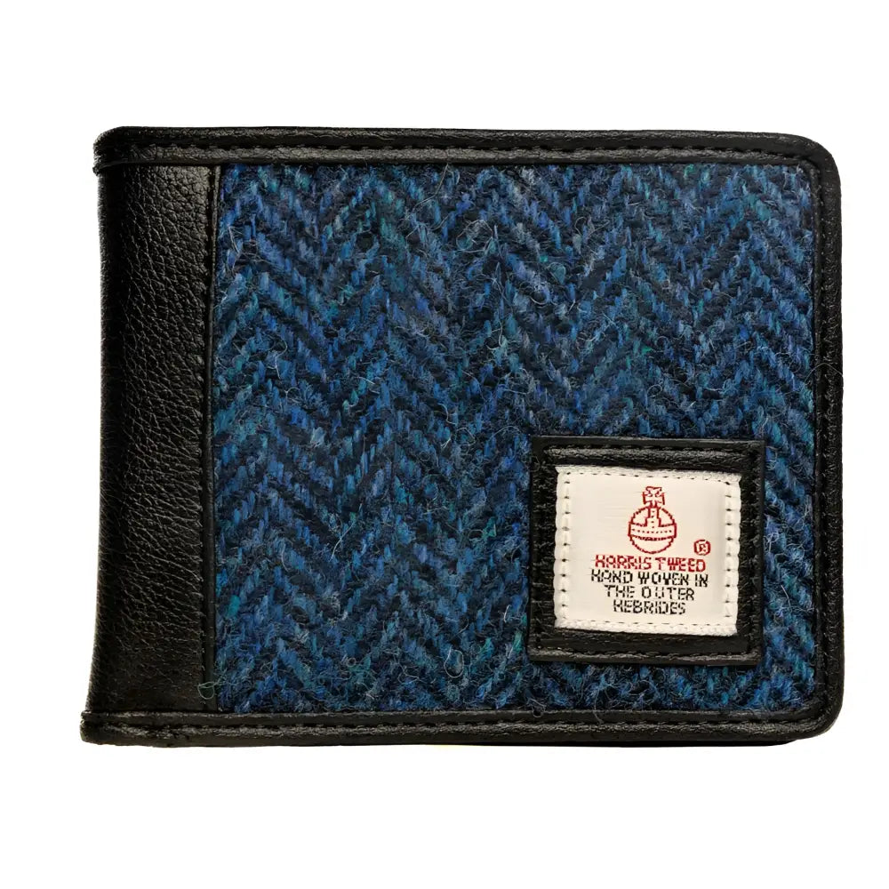 Harris Tweed Bifold Wallet - Blue