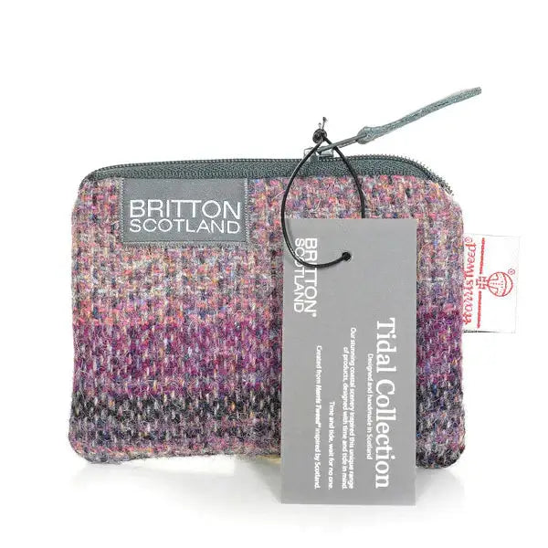 Harris Tweed Card Purse - Pink Stripe (Tidal Range)