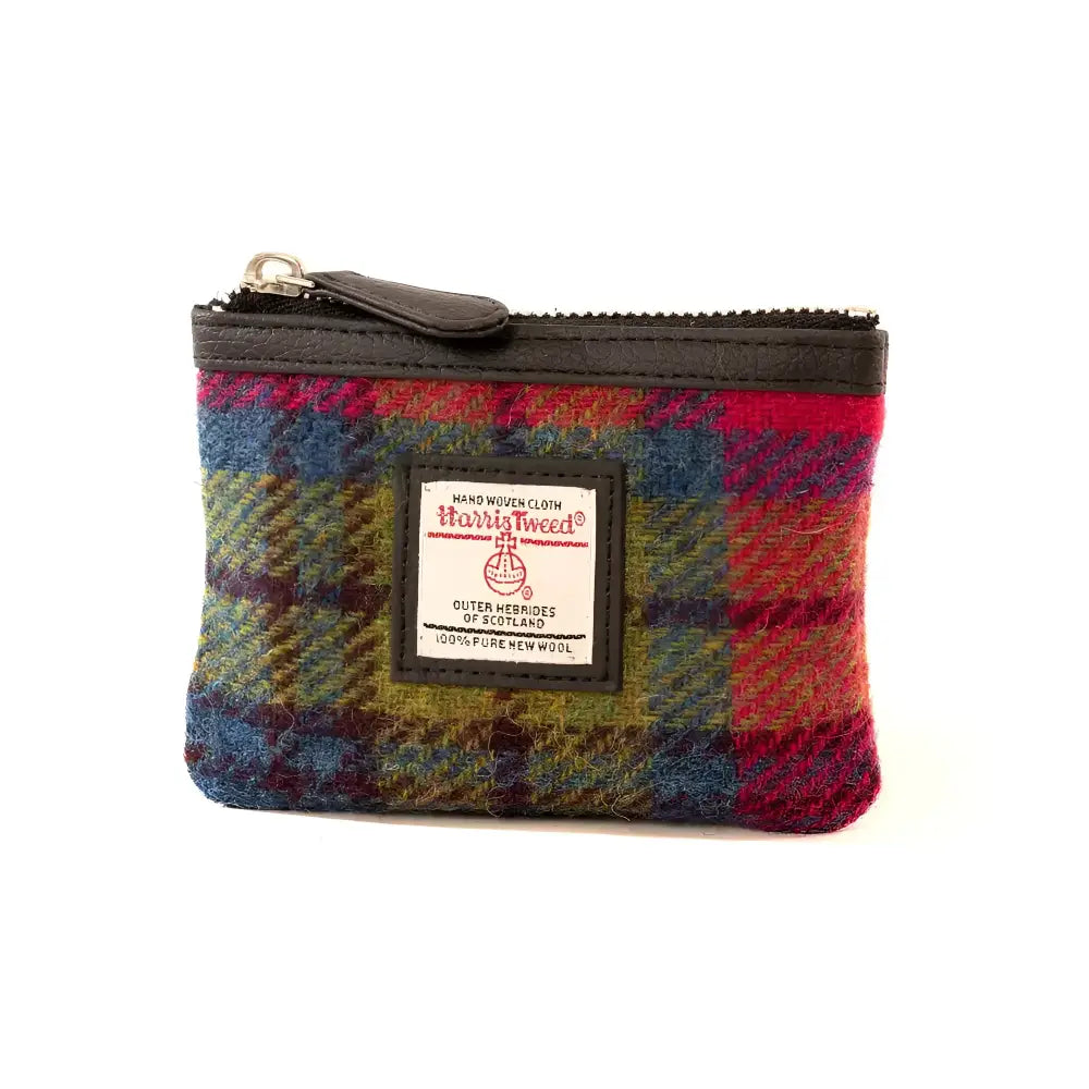 Harris Tweed Coin Purse - Blue/Pink Check