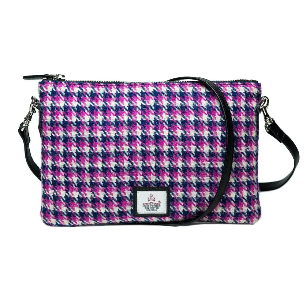 Harris Tweed Cosmetic Bag - Pink Houndstooth
