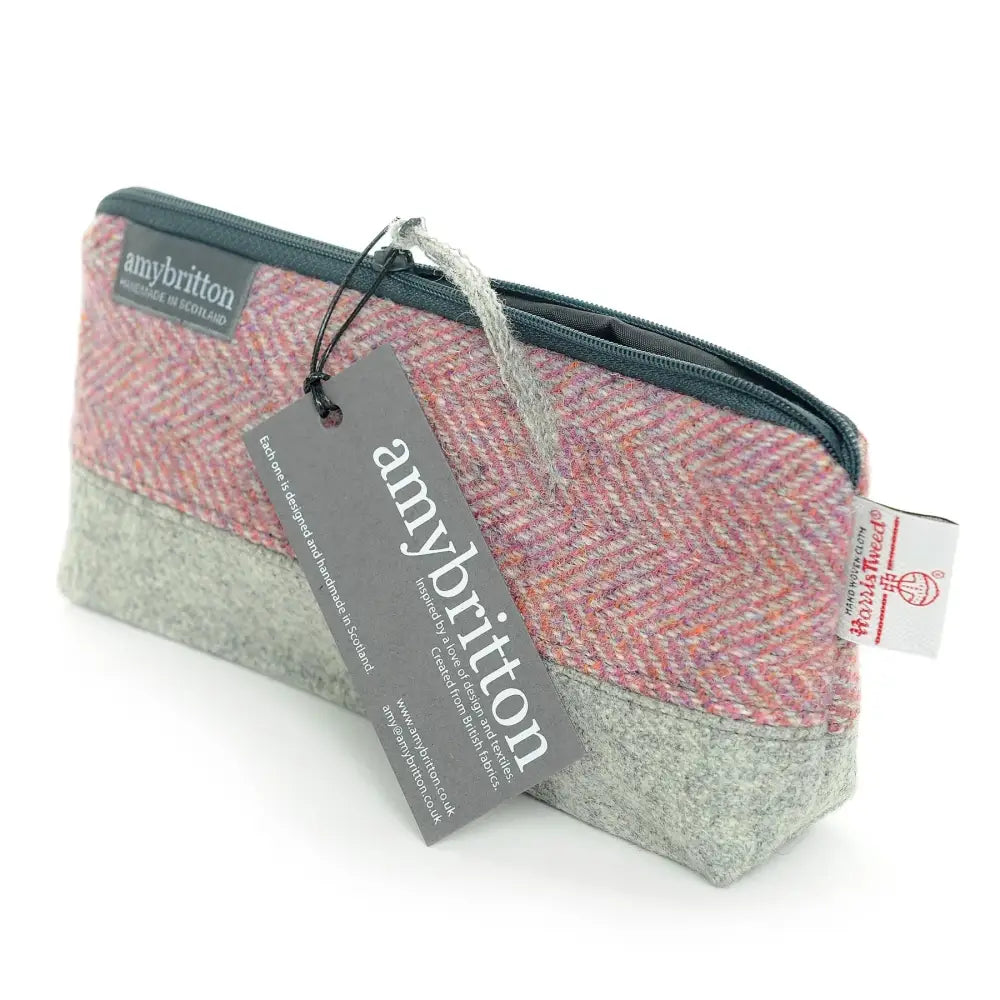 Harris Tweed Cosmetic Bag - Pink (Landscape)