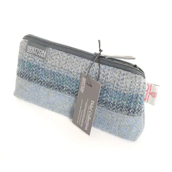 Harris Tweed Cosmetic Bag - Teal Stripe (Tidal Range)