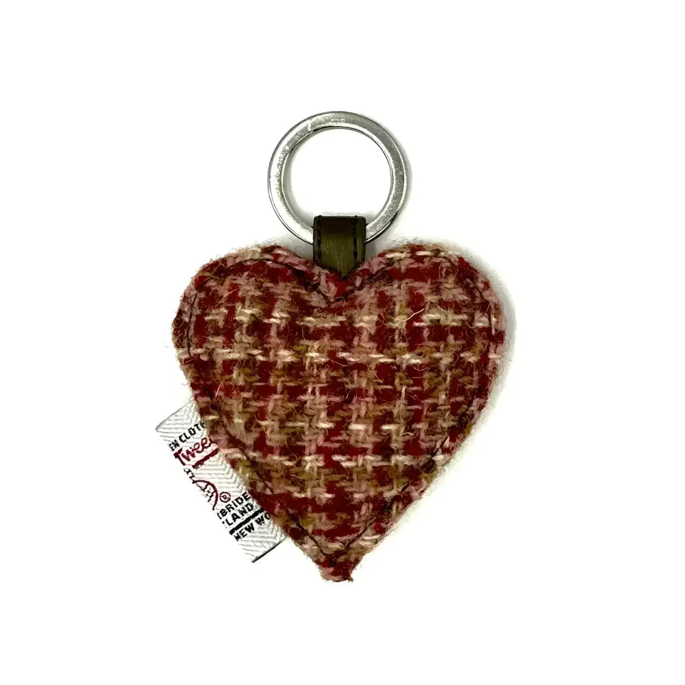 Harris Tweed Heart Key Ring - Maple